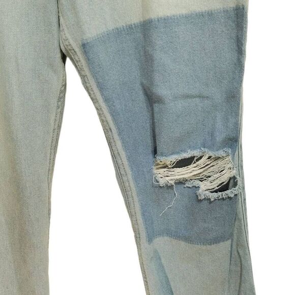 Hollister Distressed Ultra High Rise Vintage Straight Color Block Jeans Jr Sz 11 - Picture 4 of 9